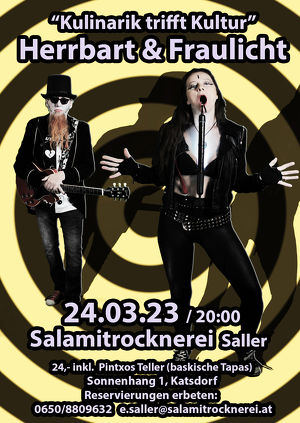 Herrbart & Fraulicht - Rocktour 2023 "Kulinarik trifft Kultur" in der Salamitrocknerei Saller