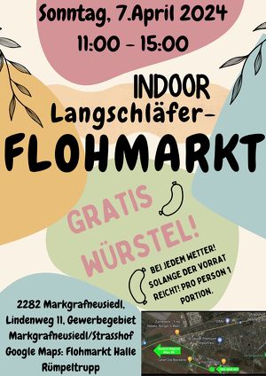 Indoor Langschläfer Flohmarkt mit Gratis Würsteln!