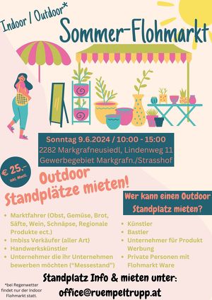 Indoor/Outdoor Sommer-Flohmarkt - STANDPLÄTZE FREI!