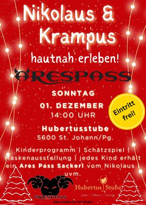 Nikolaus und Krampus hautnah erleben mit der Ares Pass