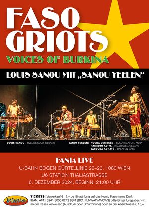 FASO GRIOTS Voices of Burkina, Louis Sanou mit "Sanou Yeelen"