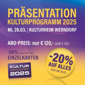 Präsentation des neuen Kulturprogrammes bei Livemusik und freiem Eintritt