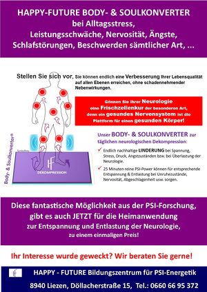 Kostenloser Infotag! NEUES aus der PSI-FORSCHUNG - die rasche Hilfe bei Energielosigkeit, Stagnation, Überforderung, neurologische Probleme,...