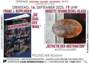 Spannungsgeladener Politthriller trifft auf vielschichtige abstrakte Malerei!
