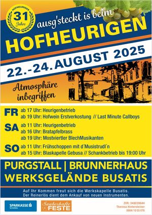 Hofheurigen 2025 der Werkskapelle Busatis in Purgstall/Erlauf