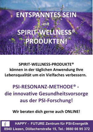 (ONLINE) Kostenloser Beratungstag: SPIRIT-WELLNESS® GESUNDHEITSPRÄVENTION aus der PSI-Forschung für ein ENTSPANNTES, GESTÄRKTES SEIN!