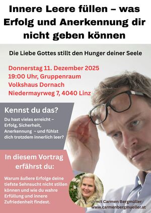 VORTRAG: Innere Leere füllen  was Erfolg und Anerkennung dir nicht geben können