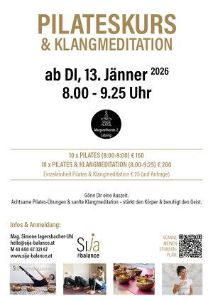 PILATESKURS ab 13. Jänner 2026 08:00-09:25 in Lebring