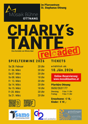 Die Mosaikb&uuml;hne Ottnang spielt 2026: CHARLY�s TANTE reloaded