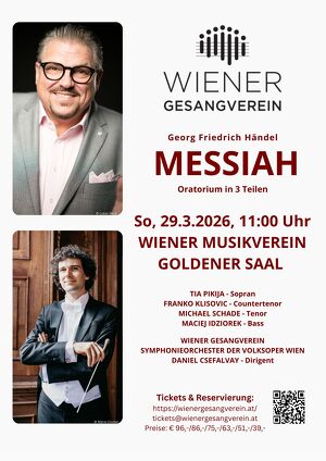 "Messiah" G.F. H&auml;ndel, Oratorium in 3 Teilen, Goldener Saal des Musikvereins
