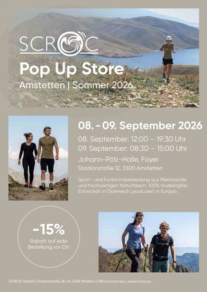 Pop Up Store Amstetten hochwertige Merinowolle Sportbekleidung