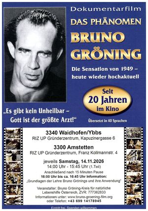 Dokumentarfilm �Das Ph&auml;nomen Bruno Gr&ouml;ning