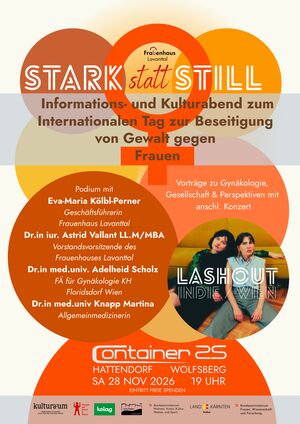 STARK STATT STILL - Informations- und Kulturabend zum Internationalen Tag zur Beseitigung von Gewalt gegen Frauen